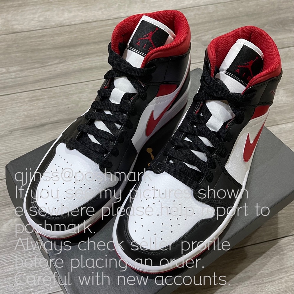 Air Jordan 1 Mid Gym Red Men’s - Picture 5 of 8